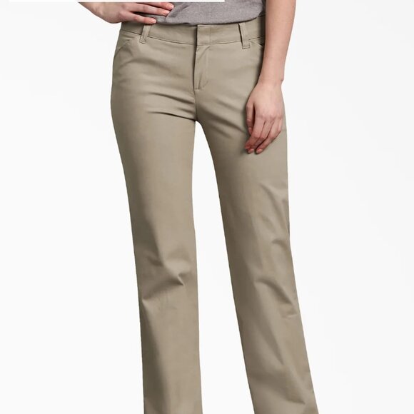 Women's FLEX Relaxed Fit Pants, FP441, Khaki - Picture 1 of 1